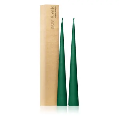 ester & erik cone candles marble green (no. 58) gyertya 2x37 cm