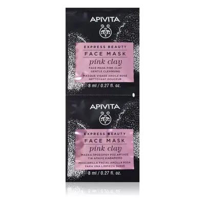 Apivita Express Beauty Cleansing Face Mask Pink Clay tisztító maszk az arcra 2x8 ml