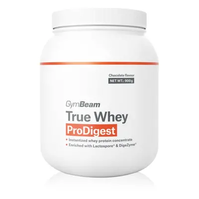 GymBeam True Whey ProDigest tejsavófehérje emésztőenzimeket tartalmaz íz Chocolate 900 g