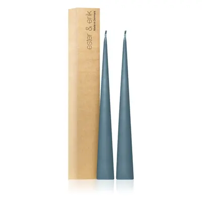 ester & erik cone candles steel blue (no. 64) gyertya 2x37 cm