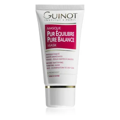 Guinot Pure Balance pórusösszehúzó tisztító arcmaszk a túlzott faggyú termelődés ellen 50 ml