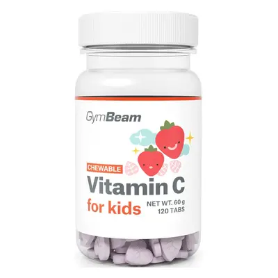 GymBeam Vitamin C for Kids tabletták C vitamin íz Strawberry 120 db