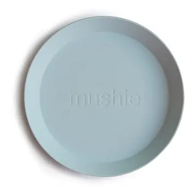 Mushie Round Dinnerware Plates tányér Powder Blue 2 db