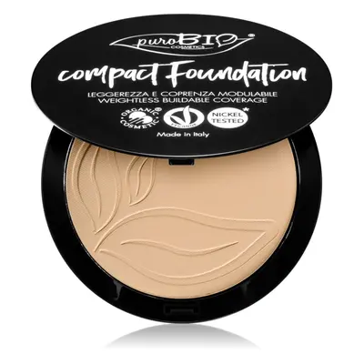 puroBIO Cosmetics Compact Foundation kompakt púderes alapozó SPF 10 árnyalat 01 9 g