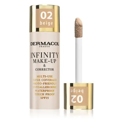 Dermacol Infinity Magas fedésű alapozó SPF 15 árnyalat 02 Beige 20 g