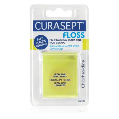 Curasept Dental Floss Ultra Fine Unwaxed viaszmentes fogselyem antibakteriális adalékkal 50 m