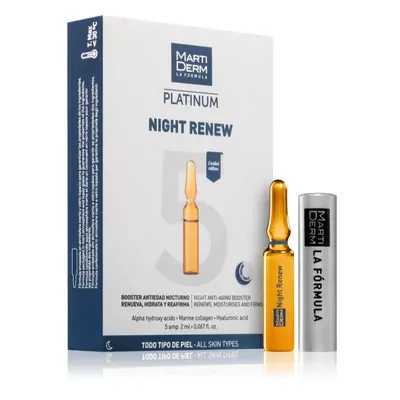 MartiDerm Platinum Night Renew intenzív szérum a kollagénképződés elősegítésére 5x2 ml