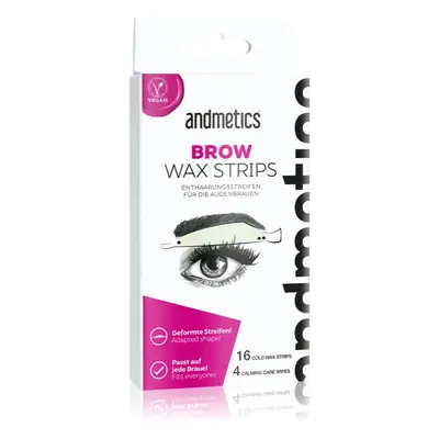 andmetics Wax Strips Brow szőrtelenítő gyantacsík szemöldökre 16 db