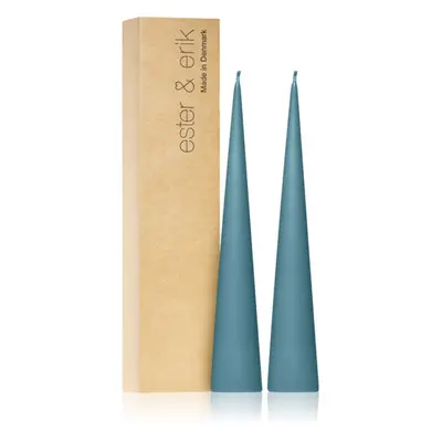 ester & erik cone candles steel blue (no. 64) gyertya 2x25 cm