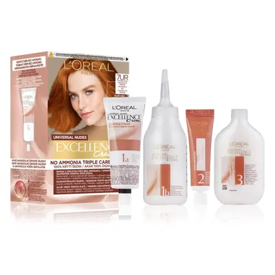 L’Oréal Paris Excellence Universal Nudes tartós hajfesték árnyalat 7UR Universal Copper 1 db