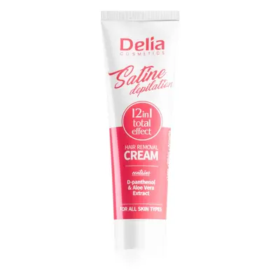 Delia Cosmetics Satine Depilation 12in1 Total Effect szőrtelenítő krém minden bőrtípusra 100 ml