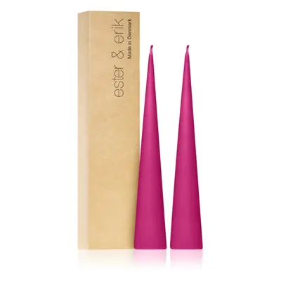 ester & erik cone candles clear pink (no. 41) gyertya 2x25 cm