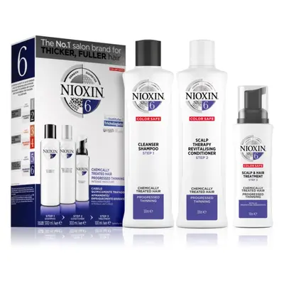 Nioxin System 6 Color Safe Chemically Treated Hair ajándékszett a ritkuló hajra 3 db