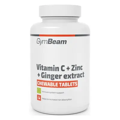 GymBeam Vitamin C + Zinc + Ginger Extract szopogatótabletta az immunrendszer, a szép haj, a körm