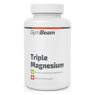 GymBeam Triple Magnesium kapszula az idegrendszer, az izmok és a fogak normális működésének támo