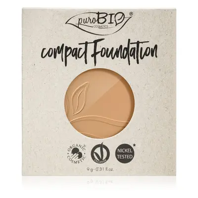 puroBIO Cosmetics Compact Foundation kompakt púderes alapozó utántöltő SPF 10 árnyalat 03 9 g