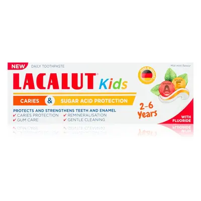 Lacalut Kids Caries and Sugar Acid Protection fogkrém gyermekeknek 2-6y 55 ml