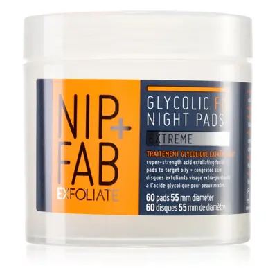 NIP+FAB Glycolic Fix Extreme tisztító vattakorong éjszakára 60 db