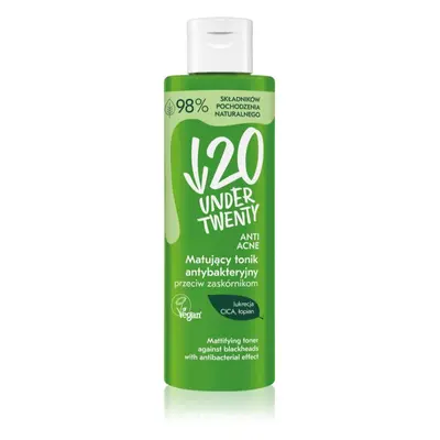 Under Twenty ANTI! ACNE tisztító és mattító tonik a mitesszerek ellen 200 ml