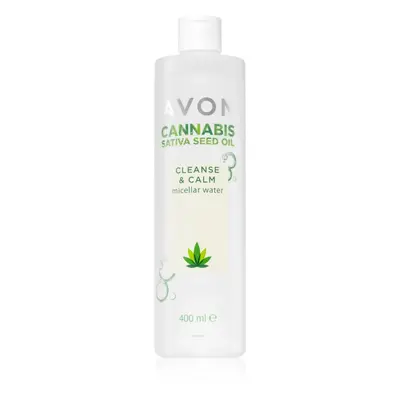 Avon Cannabis Sativa Oil Cleanse & Calm micellás sminklemosó víz nyugtató hatással 400 ml