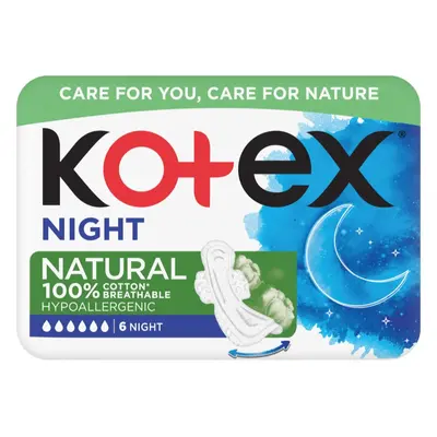 Kotex Natural Night egészségügyi betétek 6 db