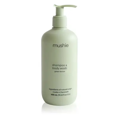 Mushie Organic Baby tusfürdő gél és sampon 2 in 1 gyermekeknek Green Lemon 400 ml