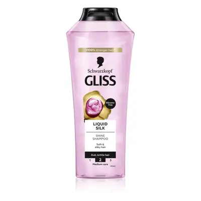 Schwarzkopf Gliss Liquid Silk regeneráló sampon az erős és fénylő hajért 400 ml