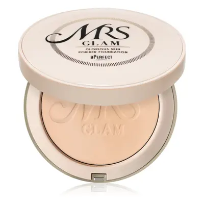 BPerfect Mrs Glam Glorious Skin Powder Foundation kompakt púder matt hatásért árnyalat 03 Light 