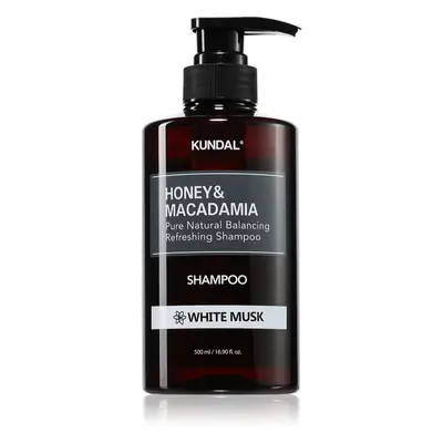 KUNDAL Honey & Macadamia White Musk természetes sampon száraz és sérült hajra 500 ml