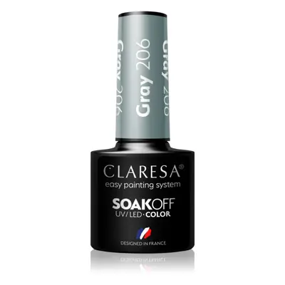 Claresa SoakOff UV/LED Color Savanna Vibes géles körömlakk árnyalat Gray 206 5 g