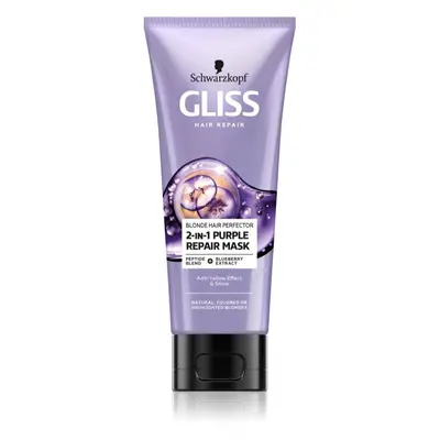 Schwarzkopf Gliss Blonde Hair Perfector regeneráló hajmasz szőkített vagy melírozott hajra 200 m