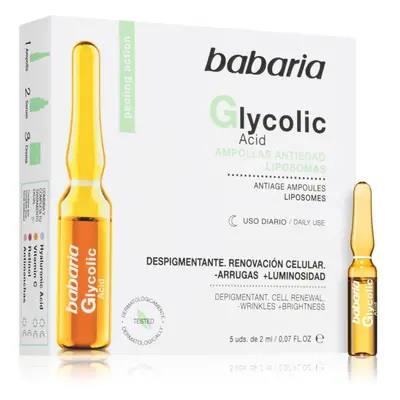 Babaria Glycolic Acid élénkitő szérum a ráncok ellen ampullákban 5x2 ml