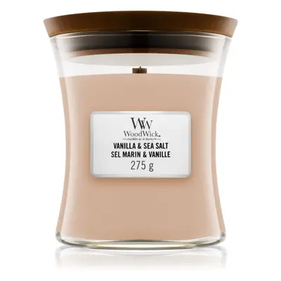 Woodwick Vanilla & Sea Salt illatgyertya fa kanóccal 275 g