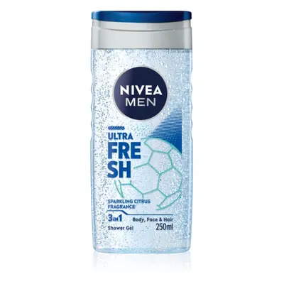 NIVEA MEN Ultra Fresh felfrissítő tusfürdő gél 3 az 1-ben 250 ml