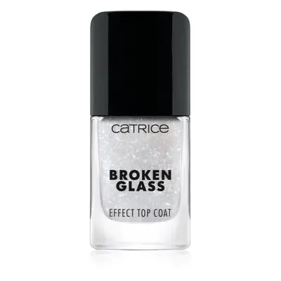 Catrice Broken Glass Effect Top Coat fedő körömlakk csillámporral árnyalat 050 Sparkling Reflect