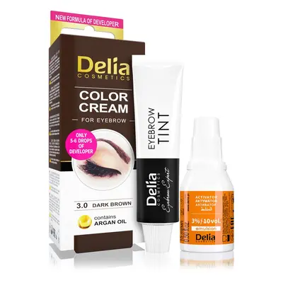 Delia Cosmetics Argan Oil szemöldökfesték árnyalat 3.0 Dark Brown 15 ml