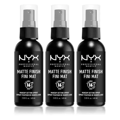 NYX Professional Makeup Makeup Setting Spray Matte fixáló spray 3x60 ml