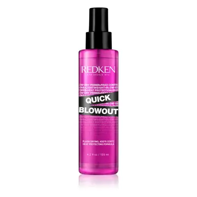 Redken Quick Blowout hővédő spray hajsütővassal és hajvasalóval kezelt hajra a gyorsabban beszár