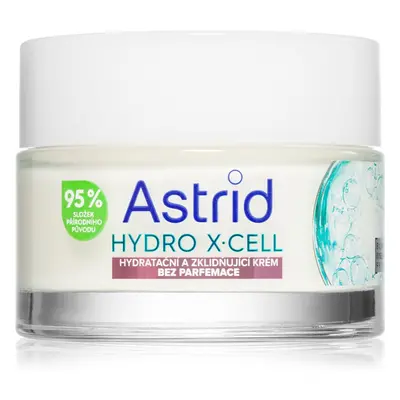 Astrid Hydro X-Cell hidratáló és nyugtató krém az érzékeny arcbőrre parfümmentes 50 ml