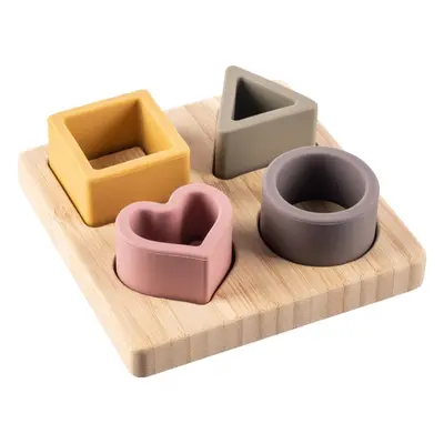 Zopa Silicone Bamboo Puzzle interaktív formaberakó játék Multicolor 1 db