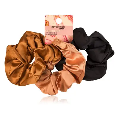 Revolution Haircare Satin Scrunchie hajgumik árnyalat Black/Blush/Nude 3 db