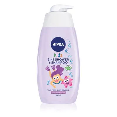 Nivea Kids Girl tusfürdő gél és sampon 2 in 1 gyermekeknek 500 ml