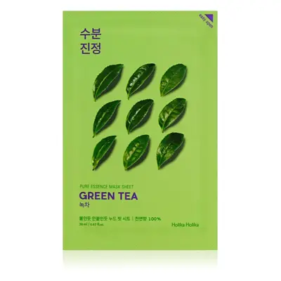 Holika Holika Pure Essence Green Tea ápoló arcmaszk az érzékeny, vörösödésre hajlamos bőrre 23 m