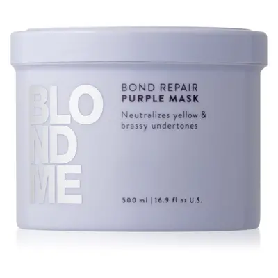 Schwarzkopf Professional Blondme Bond Repair Purple Mask haj maszk semlegesíti a sárgás tónusoka