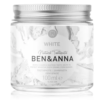 BEN&ANNA Natural Toothpaste White fogkrém üvegtégelyben fehérítő hatással 100 ml