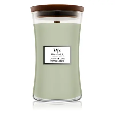 Woodwick Lavender & Cedar illatgyertya fa kanóccal 610 g