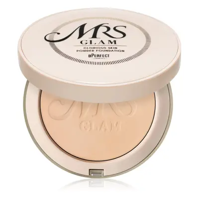 BPerfect Mrs Glam Glorious Skin Powder Foundation kompakt púder matt hatásért árnyalat 02 Light 