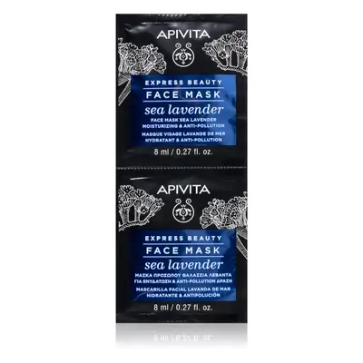 Apivita Express Beauty Moisturizing Face Mask Sea Lavender arcmaszk hidratáló hatással 2 x 8 ml