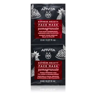 Apivita Express Beauty Revitalizing Face Mask Pomegranate Revitalizáló és Radiance arcpakolás 2 