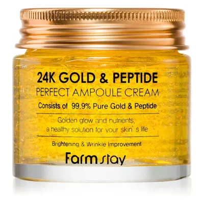 Farmstay 24K Gold & Peptide Perfect Ampoule Cream hidratáló krém a bőröregedés ellen 80 ml